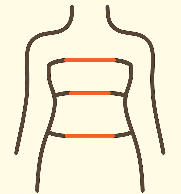 Stilisierte Darstellung des Beckenbodens als tragende Struktur für Darm und Verdauungsorgane – rhythmisch verbunden mit Atmung und Druckregu